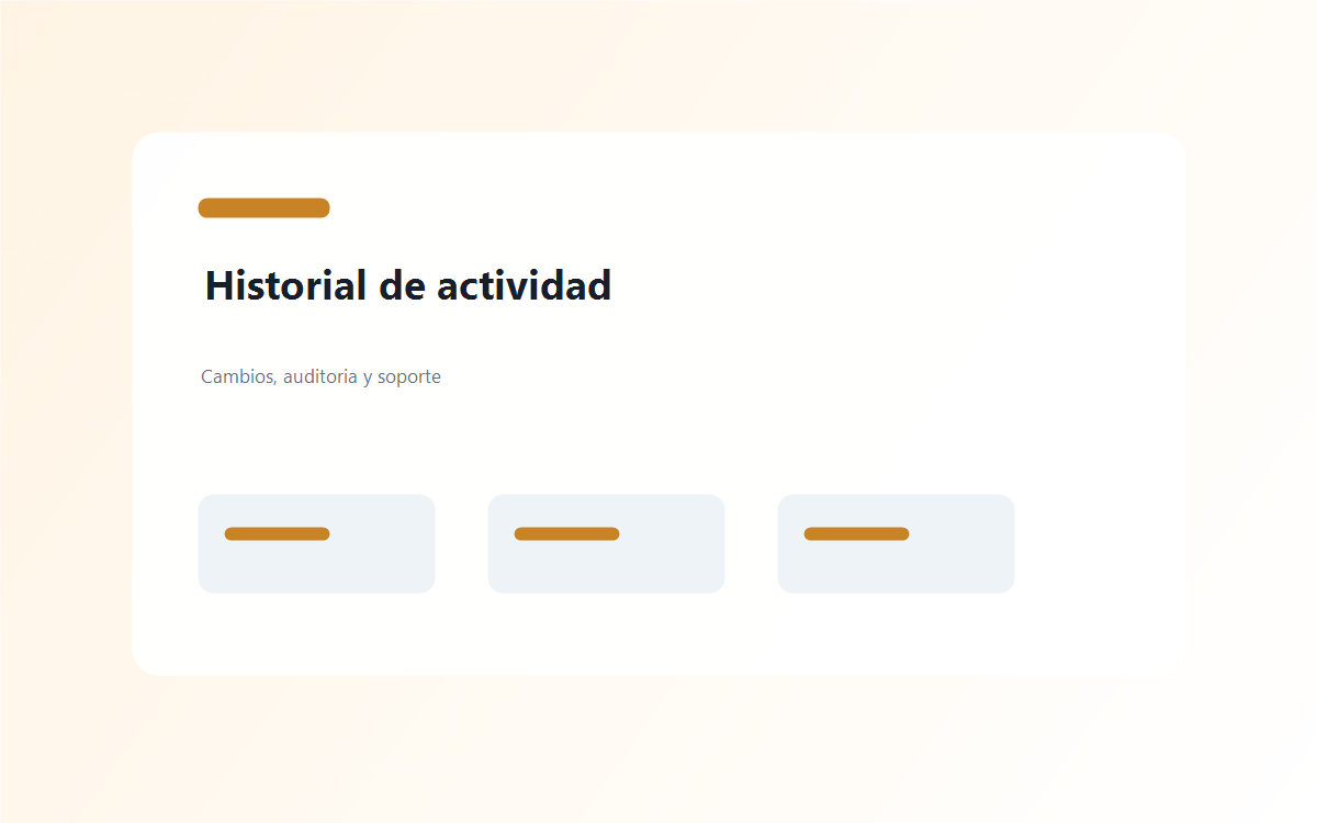 Historial de actividad del sistema