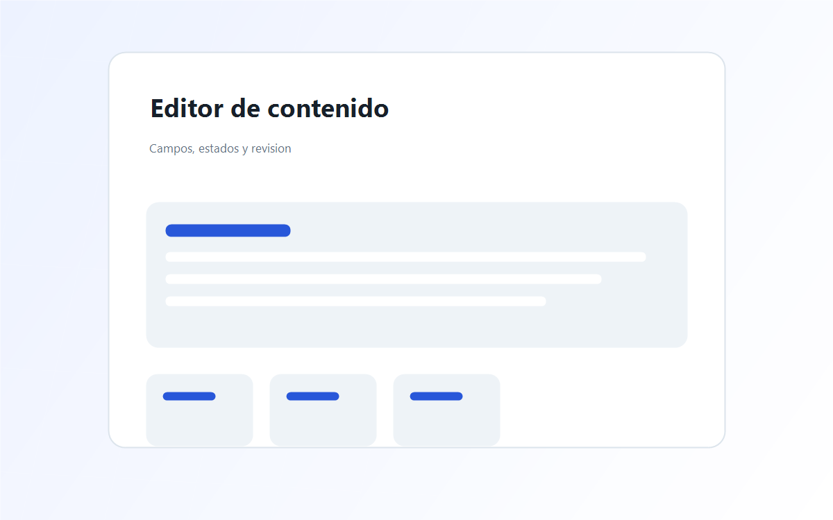 Editor de contenido con campos estructurados