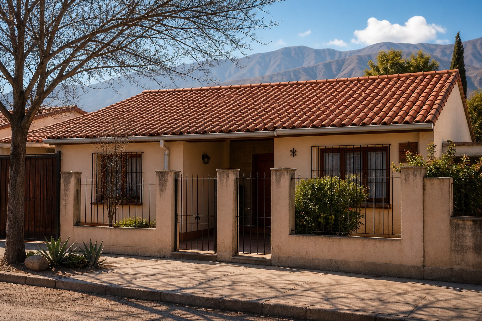 Casa familiar con techo de teja renovado