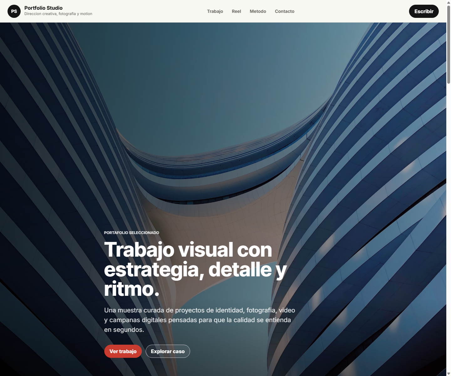 Demo de portfolio creativo para diseño gráfico