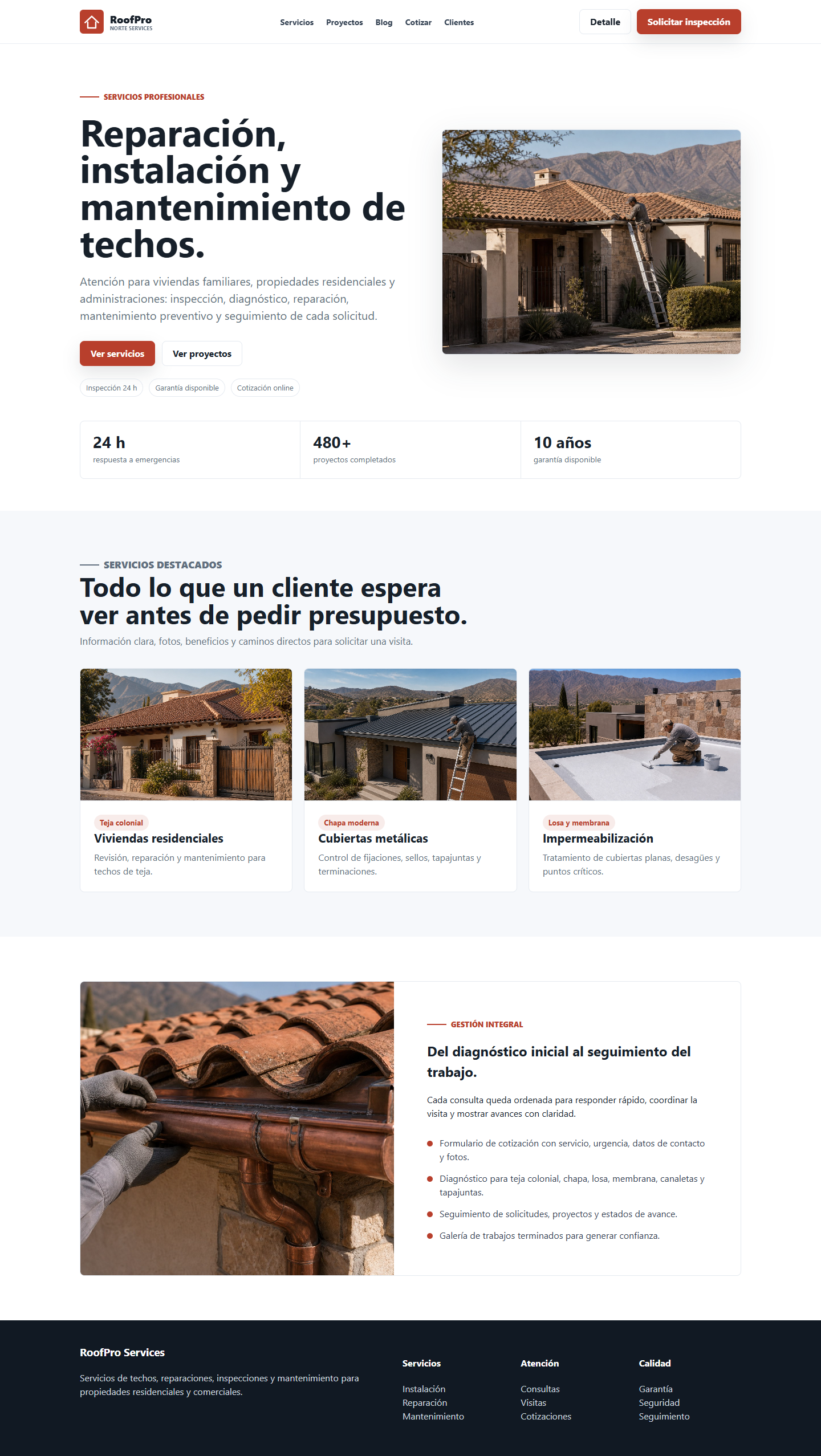 Demo de web para servicios y cotización